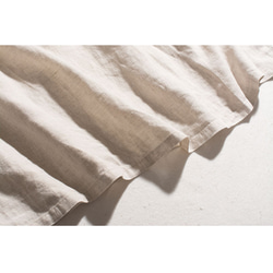 ◇【リネン100% バンドカラー エクリュ 】ミルキーボタン コットン裏地付き 長袖 ワンピース T-00083 13枚目の画像