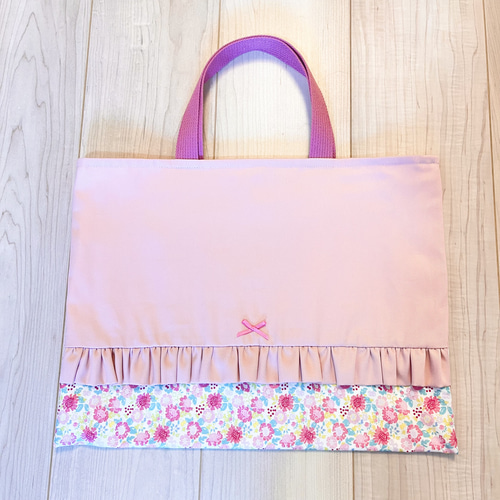 ＊ピンク花柄＊入園入学＊レッスンバッグ５点セット＊ハンドメイド 入園入学グッズ 5点セット - 保育園 幼稚園 レッスンバッグ 花柄