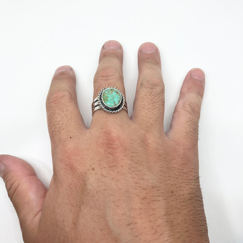 ナンバーエイト ターコイズ トルコ石 シルバリング 指輪 22号