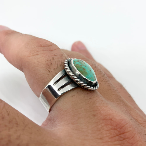 ナンバーエイト ターコイズ トルコ石 シルバリング 指輪 22号