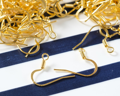 e-00191)ピアスフック ゴールド タイプB 20個 アクセサリーパーツ 金具