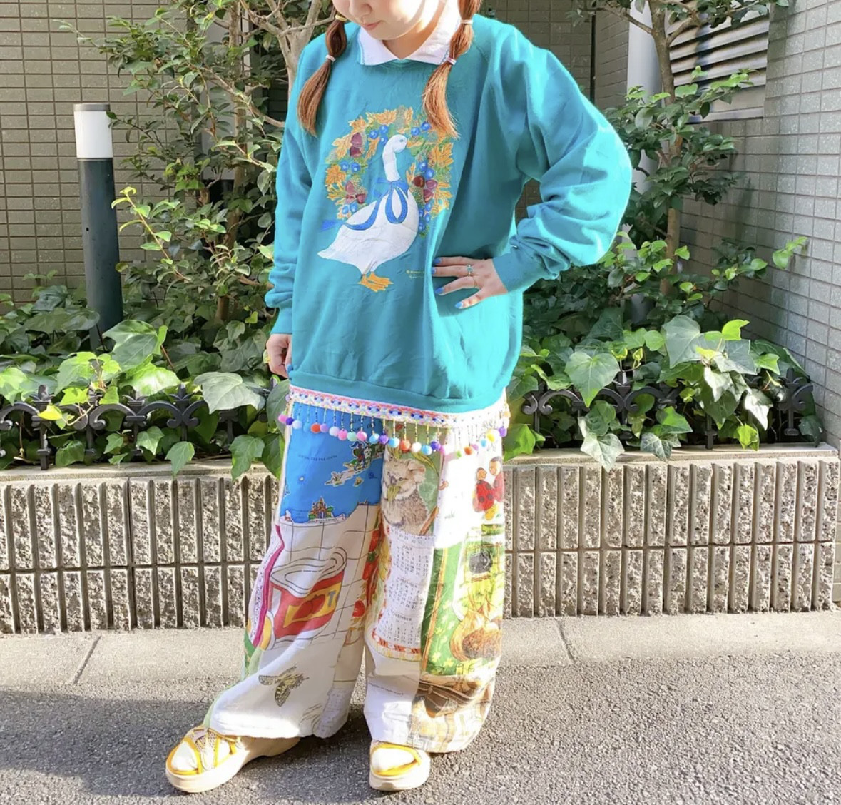 古着　ヴィンテージ　vintage sweat スウェット　トレーナー　リメイク　リメイクsweat カラフル　派手