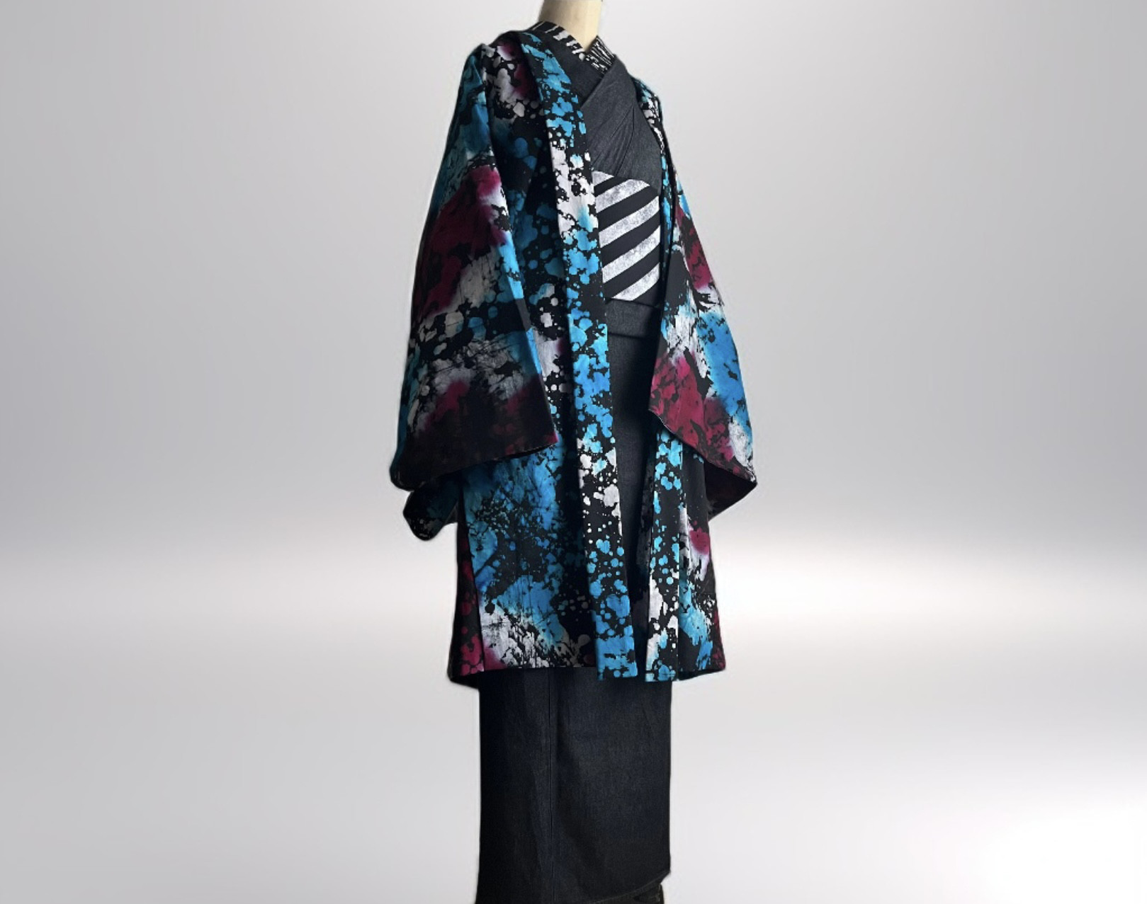 送料無料! アフリカの羽織 ガーナタイダイ染め Lサイズ