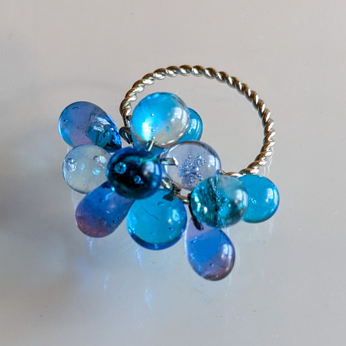 ベネチアンガラス リング アクア 指輪・リング アサガオ 通販 18236264