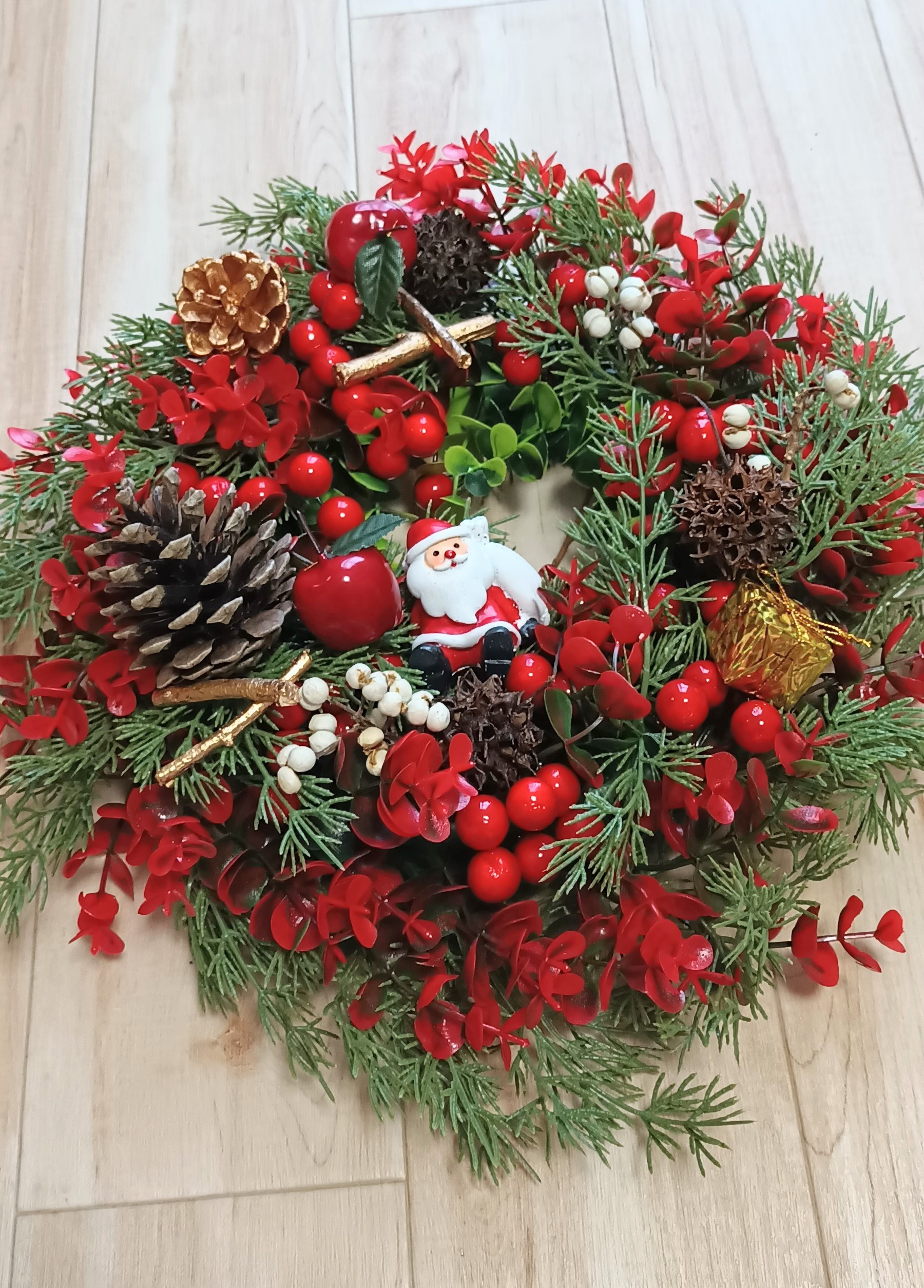 38cmクリスマスリース（アーティーシャルフラワー） リース chloe  