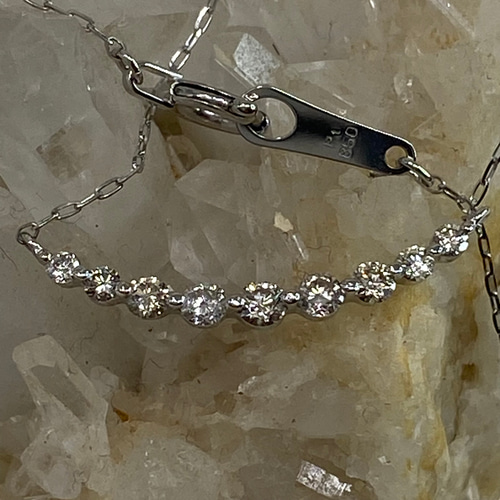 pt850 プラチナ 天然ダイヤモンド 0.2ct ラインネックレス ネックレス