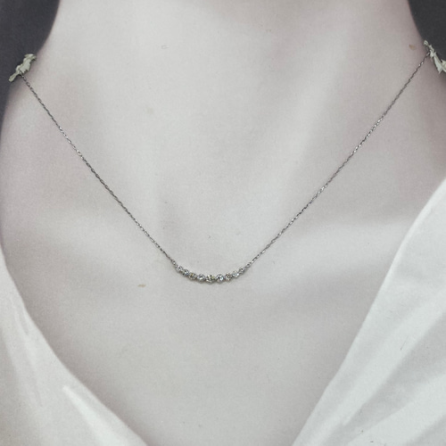 pt850 プラチナ 天然ダイヤモンド 0.2ct ラインネックレス ネックレス