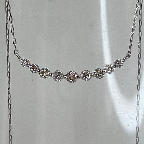 pt850 プラチナ 天然ダイヤモンド 0.2ct ラインネックレス ネックレス 
