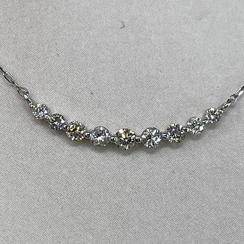 o*u様 美品 Pt850 ライン ダイヤモンドネックレス H＆C ダイヤモンド PT850 K18WG 0.5ct ライトブラウン ライン