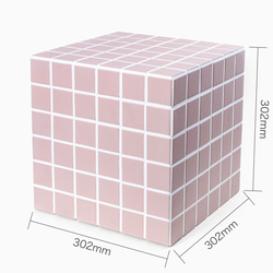 韓国インテリア　ミニ・タイルテーブル【くすみピンク×ホワイト】302×302×302㎜ 4枚目の画像