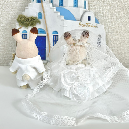 うさぎの花嫁ウェディングドレス&花婿スーツのセット その他人形 うさぎの花嫁ウェディングドレス&花婿スーツのセット その他人形