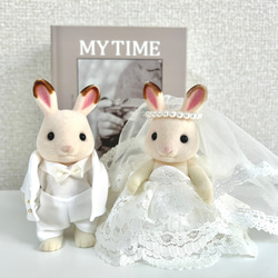 シルバニア花嫁ウェディングドレス&花婿スーツのセット その他人形