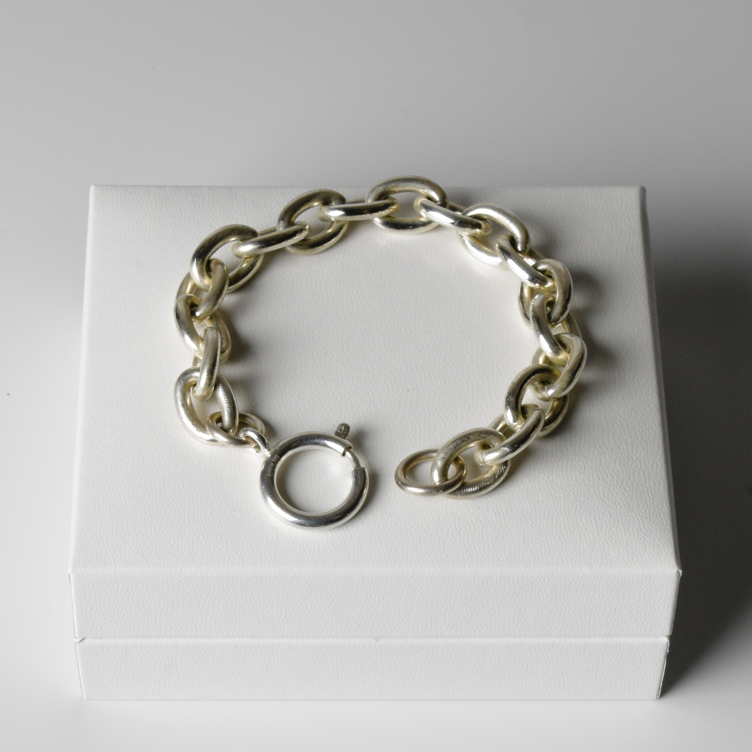 SILVER925 SIMPLE BRACELET/シルバー/ブレスレット シルバー925 ブレスレット 8mm SILVER925 喜平 メンズ