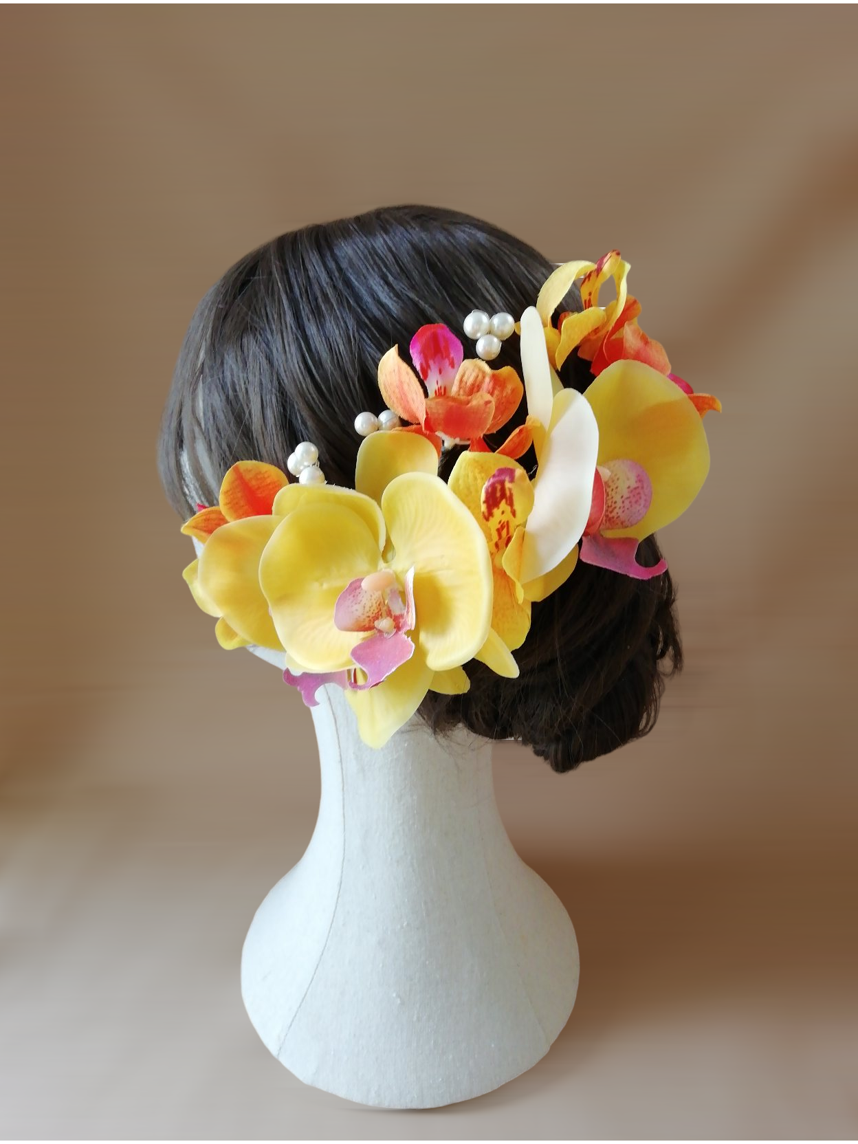 成人式結婚式和洋　フラワー＋パール３点セットヘアアクセサリー