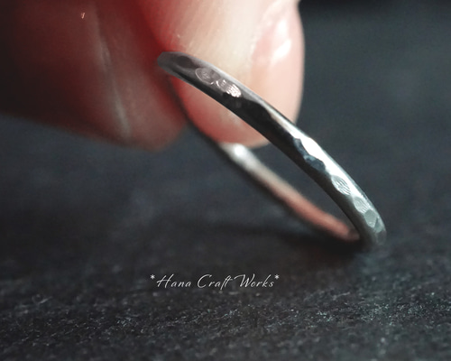 Silver Filled】槌目（つちめ）模様のシルバーリング 指輪