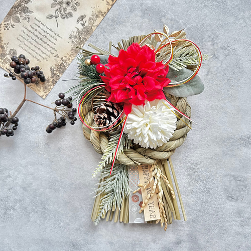 kagome しめ縄 しめ縄リース しめ飾り 正月飾り しめ縄アレンジ しめ縄4】お正月飾りオレンジのしめ縄 しめ縄アレンジ しめ縄