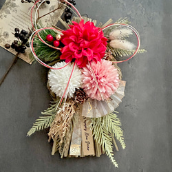 No.162 カラー八の字しめ縄リース2024 ハンドメイドお正月飾り