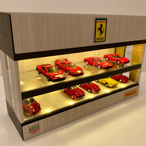 1/64展示16台可・WH&DG・2層式ディスプレーBOX / ネオジオラマ 1/64展示16台可・WH&DG・2層式ディスプレーBOX / LED20灯