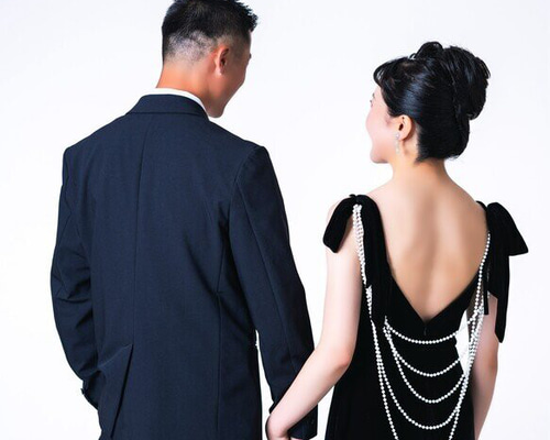 実例写真！ パーティードレス パール ビロード ソフトマーメイドライン  