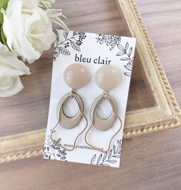 ハート レジン カボション ピアス ハンドメイド イヤリング変更可