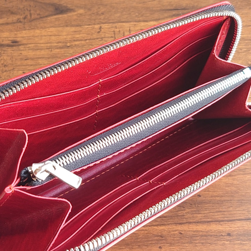 ルガトショルダーラウンドファスナーウォレット 長財布 革工房 光