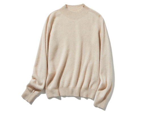 【美品✨】Plage カシミヤ100% ボトルネックプルオーバー　ベージュ　秋冬 やわらかい繊維から生まれる最高の心地良さ カシミヤ100％ ボトル