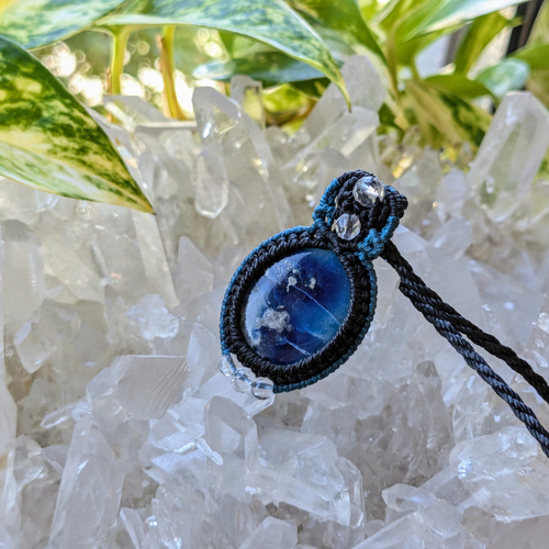 ☆希少石☆アフガナイト(多種鉱物)☆マクラメ編みネックレス 218