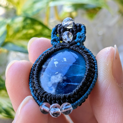 ☆希少石☆アフガナイト(多種鉱物)☆マクラメ編みネックレス 218