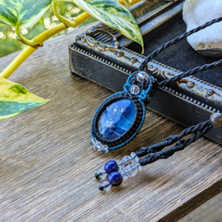 専用☆三日月屋久杉＆レア☆アフガナイト＆ムーンストーンのマクラメ編みネックレス♡ 専用☆三日月屋久杉＆レア☆アフガナイト＆ムーンストーンの