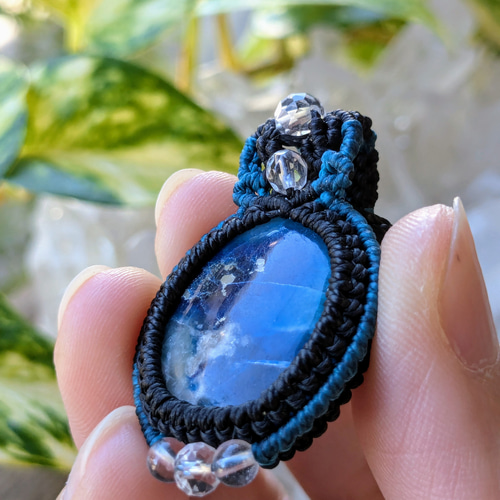 ☆希少石☆アフガナイト(多種鉱物)☆マクラメ編みネックレス 218