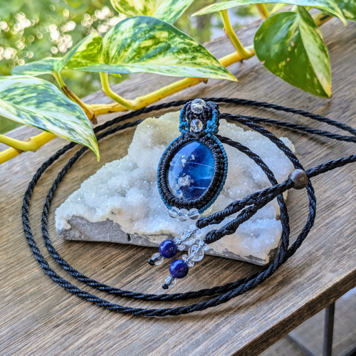 ☆希少石☆アフガナイト(多種鉱物)☆マクラメ編みネックレス 218