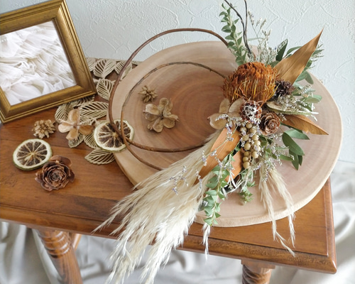 クリスマスのハーフリース＊ドライフラワーリース Christmas wreath クリスマスのハーフリース ドライフラワー