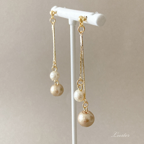 14Kガーネットベビーパールゴールドイヤリング 14Kガーネットベビーパールゴールドイヤリング ガーネットベビーパール