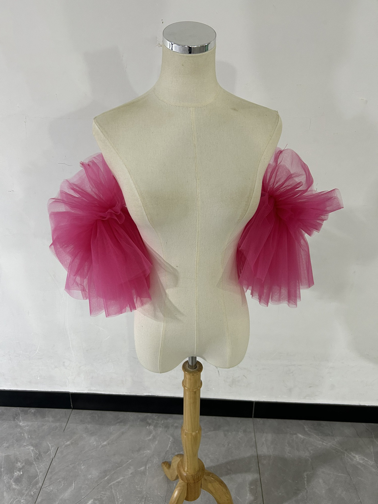 上品！ピンク 取り外し袖 ショルダーの付け袖 パフスリーブ オーダー可能/前撮り