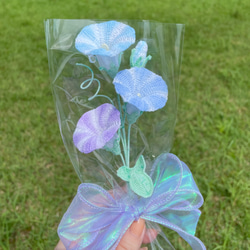 朝顔の編みぐるみ｜編み物のお花 9枚目の画像