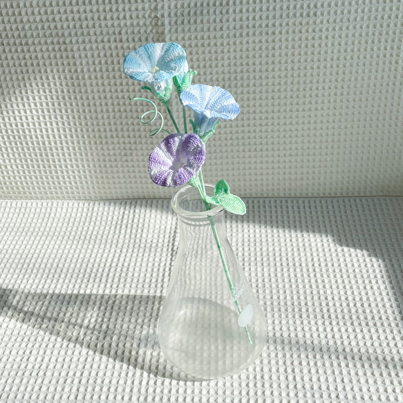 朝顔の編みぐるみ｜編み物のお花 4枚目の画像