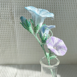 朝顔の編みぐるみ｜編み物のお花 5枚目の画像