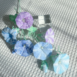 朝顔の編みぐるみ｜編み物のお花 18枚目の画像