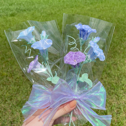 朝顔の編みぐるみ｜編み物のお花 15枚目の画像