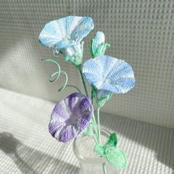 朝顔の編みぐるみ｜編み物のお花 1枚目の画像