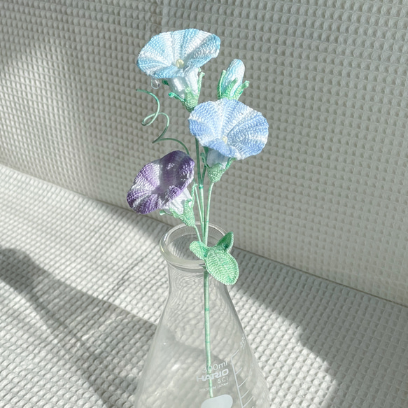 朝顔の編みぐるみ｜編み物のお花 3枚目の画像