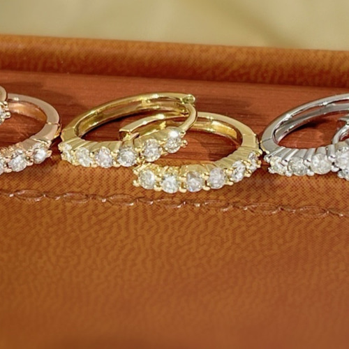 天然ダイヤモンドピアス0.36ct k18 ピアス（フープ） パール大好き