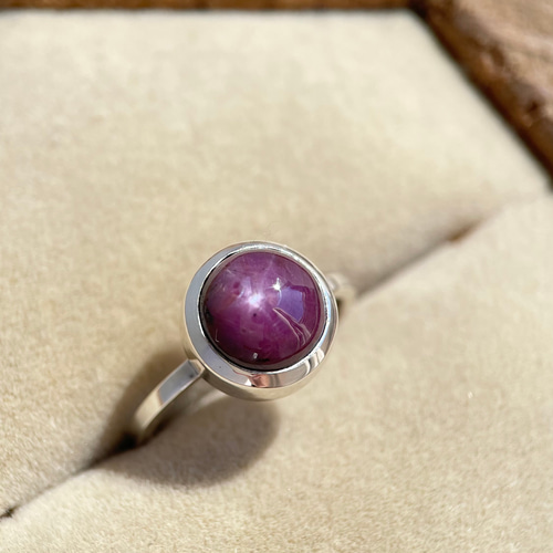 神秘の星＊ インドスタールビーリング サイズ11号 silver950〈送料無料