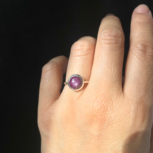 神秘の星＊ インドスタールビーリング サイズ11号 silver950〈送料無料