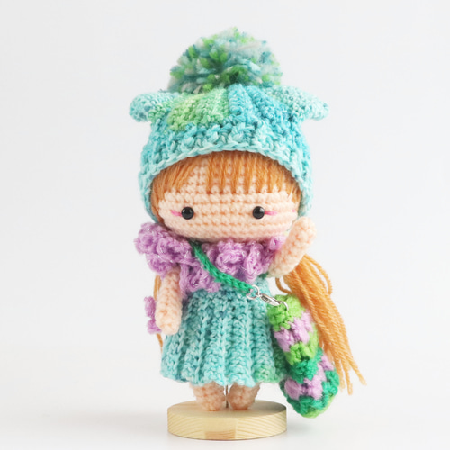 ごんちゃん様　あみぐるみ　帽子など あみあみっこのコロンちゃん：ぽんぽん付き猫耳もある不思議なお帽子