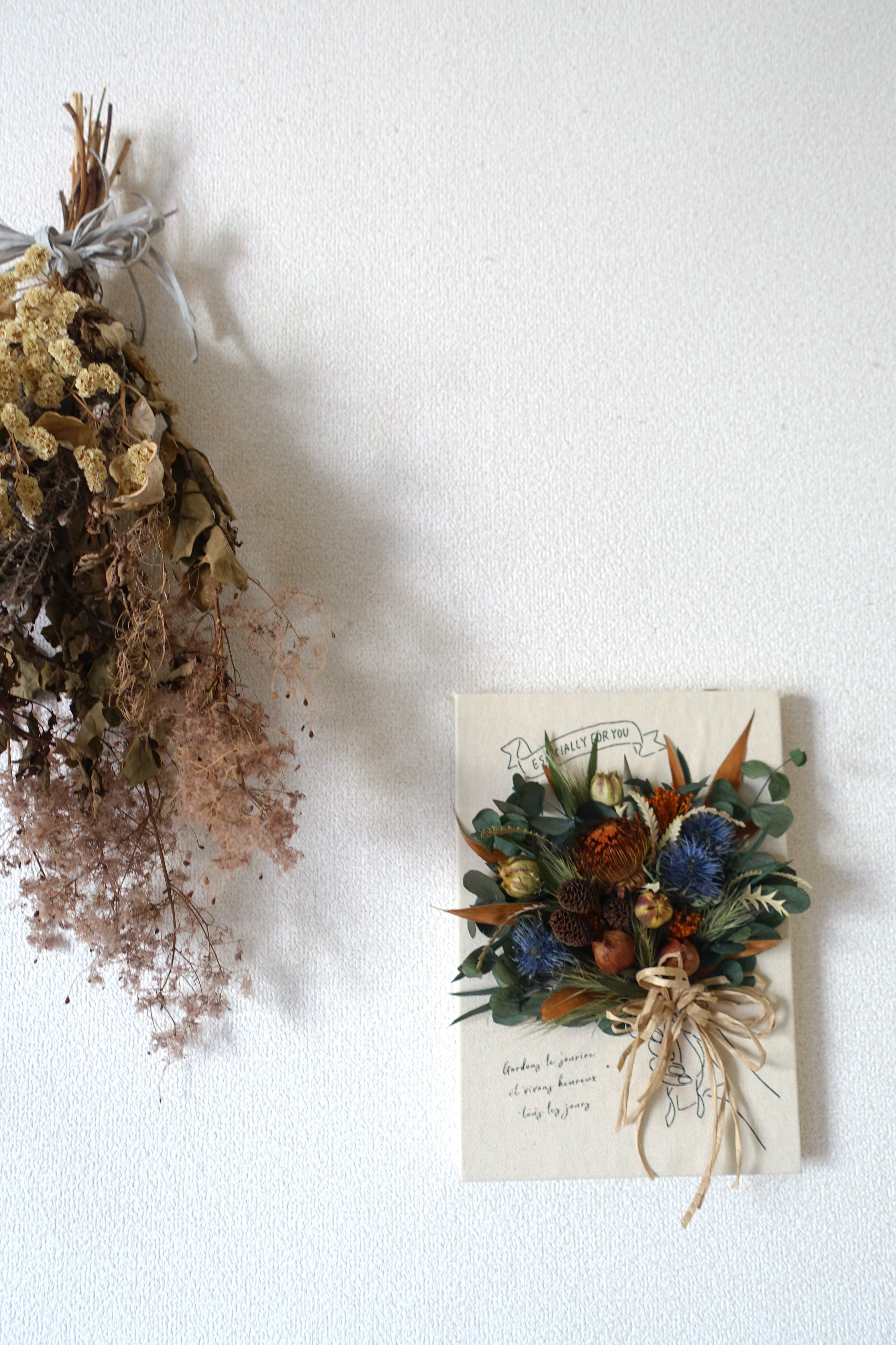 キャンバスフラワー　＜ユーカリ・実物＞プリザーブド＆ドライフラワー