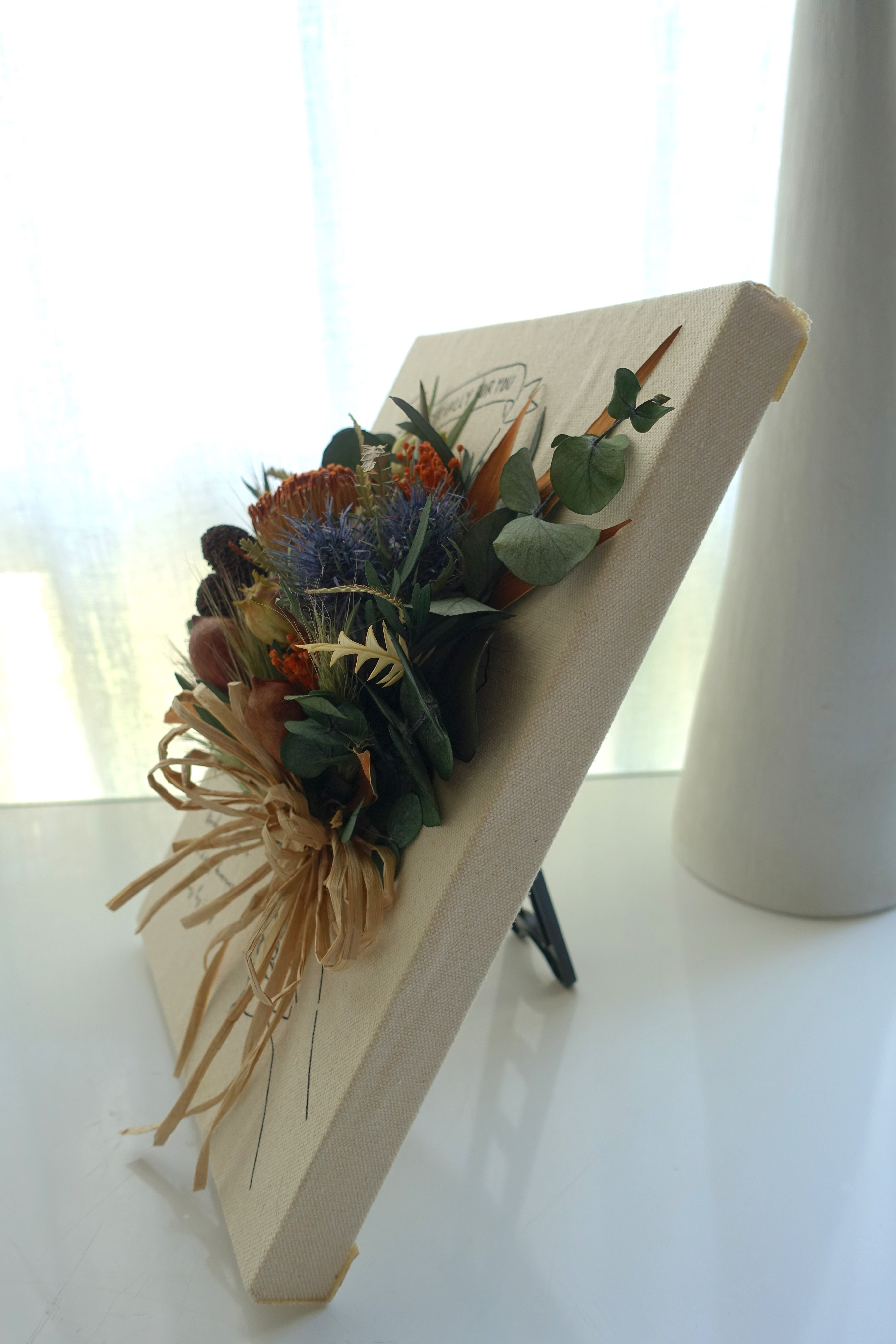 キャンバスフラワー　＜ユーカリ・実物＞プリザーブド＆ドライフラワー