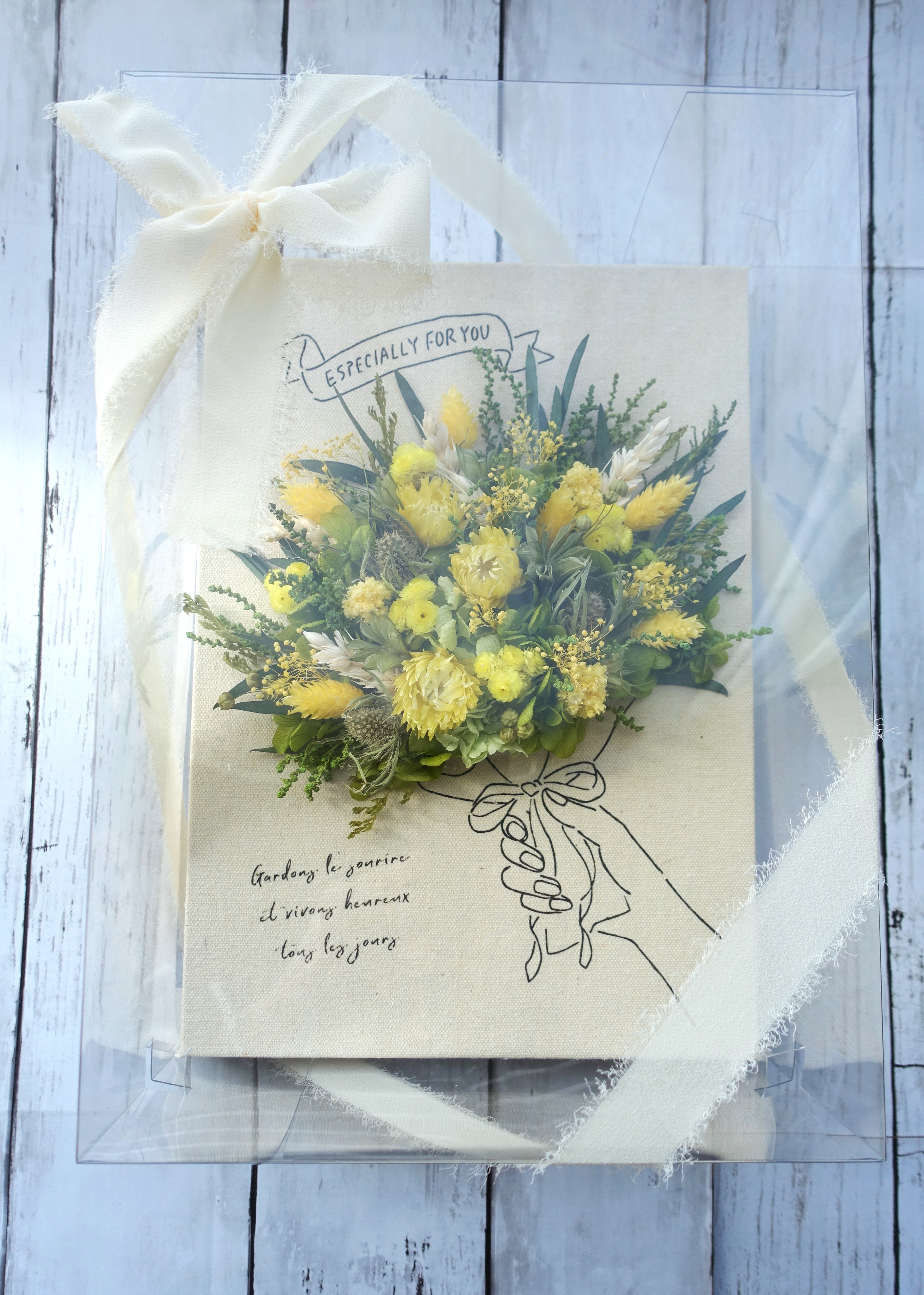 キャンバスフラワー　＜ユーカリ・実物＞プリザーブド＆ドライフラワー