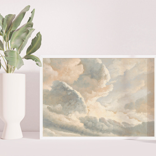 アンティーク 雲 アートポスター 空景色 インテリア絵画 ヴィンテージ