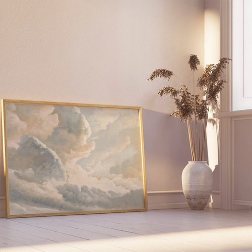 アンティーク 雲 アートポスター 空景色 インテリア絵画 ヴィンテージ